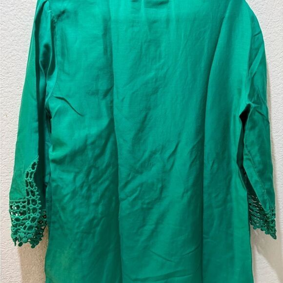 Chico's Embroidered 3/4Sleeves blouse Size 1 or Medium - Picture 5 of 8